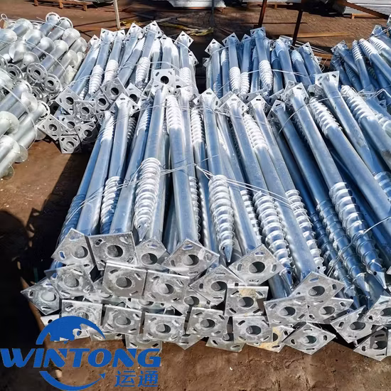 Staffe di montaggio fotovoltaiche solari a terra Fondazione del sistema solare Q355b HDG Palo a vite in acciaio